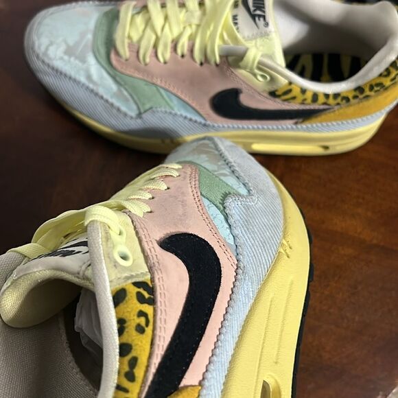 🔥🔥 NIKE Air Max 1 'Spring Mix' Size 8 Teal Tint / Lemon Wash Running Sneakers - Picture 12 of 16